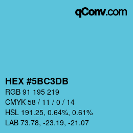 Color code: HEX #5BC3DB | qconv.com