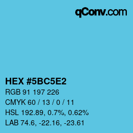 Code couleur: HEX #5BC5E2 | qconv.com