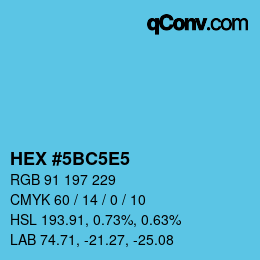 Farbcode: HEX #5BC5E5 | qconv.com