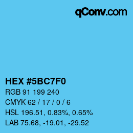 Código de color: HEX #5BC7F0 | qconv.com