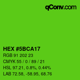 Color code: HEX #5BCA17 | qconv.com