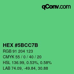 Color code: HEX #5BCC7B | qconv.com