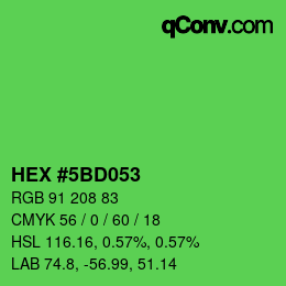 Color code: HEX #5BD053 | qconv.com