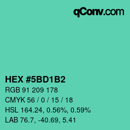 Color code: HEX #5BD1B2 | qconv.com