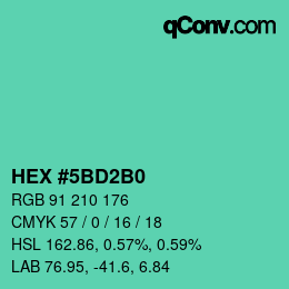 Color code: HEX #5BD2B0 | qconv.com