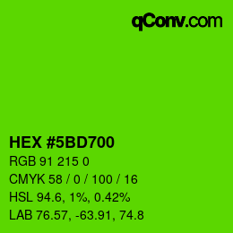 Color code: HEX #5BD700 | qconv.com