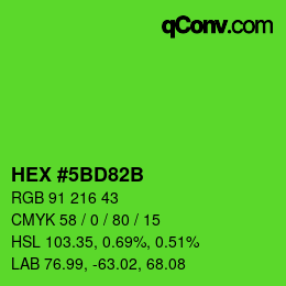Código de color: HEX #5BD82B | qconv.com