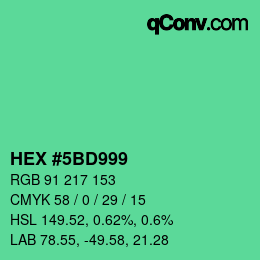 Color code: HEX #5BD999 | qconv.com