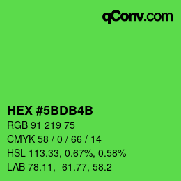 Color code: HEX #5BDB4B | qconv.com