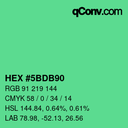 カラーコード: HEX #5BDB90 | qconv.com