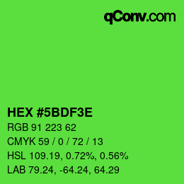 Farbcode: HEX #5BDF3E | qconv.com