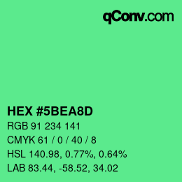 Color code: HEX #5BEA8D | qconv.com