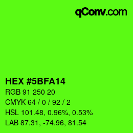Color code: HEX #5BFA14 | qconv.com