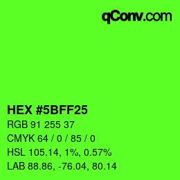 Color code: HEX #5BFF25 | qconv.com