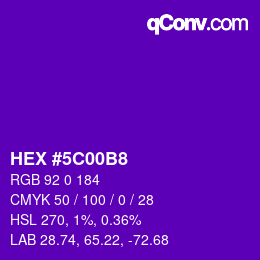 Color code: HEX #5C00B8 | qconv.com