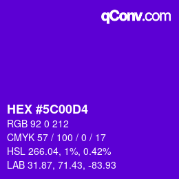 Color code: HEX #5C00D4 | qconv.com