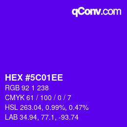 Color code: HEX #5C01EE | qconv.com