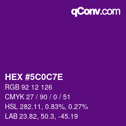 Color code: HEX #5C0C7E | qconv.com