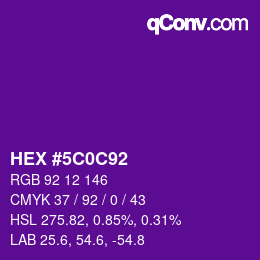 Color code: HEX #5C0C92 | qconv.com