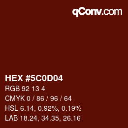 Color code: HEX #5C0D04 | qconv.com