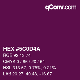 Color code: HEX #5C0D4A | qconv.com