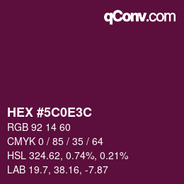 Code couleur: HEX #5C0E3C | qconv.com
