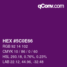 Color code: HEX #5C0E66 | qconv.com