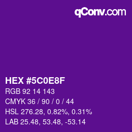 Color code: HEX #5C0E8F | qconv.com
