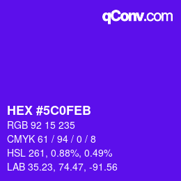 Color code: HEX #5C0FEB | qconv.com