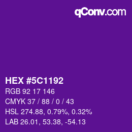 颜色代码: HEX #5C1192 | qconv.com