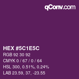 Farbcode: HEX #5C1E5C | qconv.com