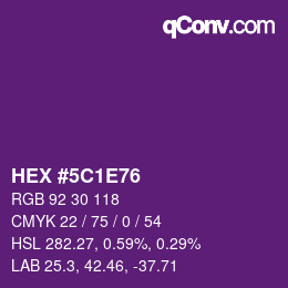 Color code: HEX #5C1E76 | qconv.com