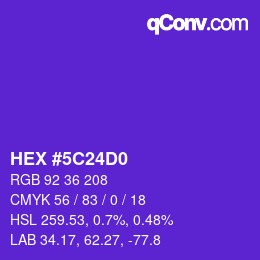Color code: HEX #5C24D0 | qconv.com