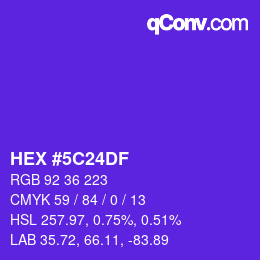 Color code: HEX #5C24DF | qconv.com