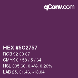 Color code: HEX #5C2757 | qconv.com