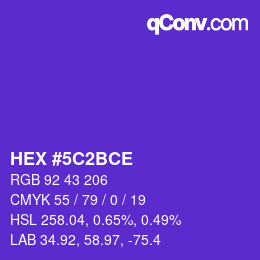 Código de color: HEX #5C2BCE | qconv.com