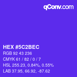 Color code: HEX #5C2BEC | qconv.com