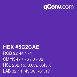 Color code: HEX #5C2CAE | qconv.com