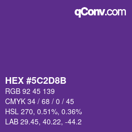 Color code: HEX #5C2D8B | qconv.com