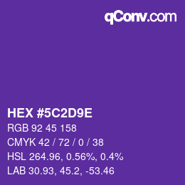 Color code: HEX #5C2D9E | qconv.com