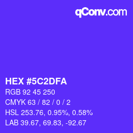 Color code: HEX #5C2DFA | qconv.com