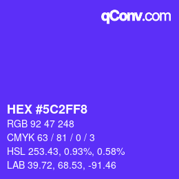 Color code: HEX #5C2FF8 | qconv.com