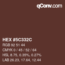 Código de color: HEX #5C332C | qconv.com