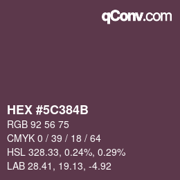 Color code: HEX #5C384B | qconv.com