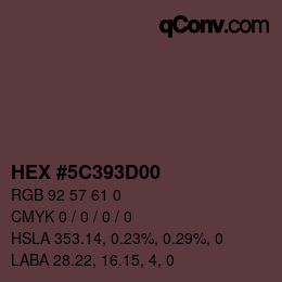 Farbcode: HEX #5C393D00 | qconv.com