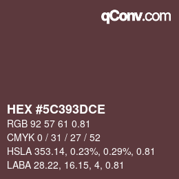 Código de color: HEX #5C393DCE | qconv.com