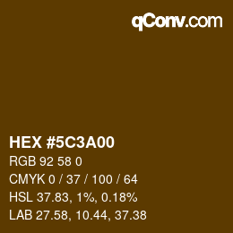 Código de color: HEX #5C3A00 | qconv.com