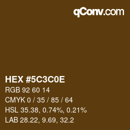 Color code: HEX #5C3C0E | qconv.com