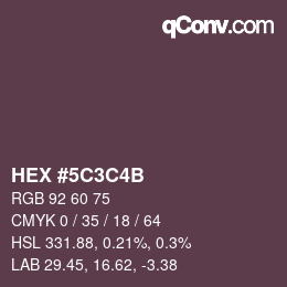 Color code: HEX #5C3C4B | qconv.com