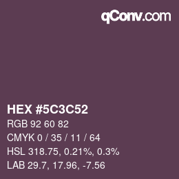 Color code: HEX #5C3C52 | qconv.com